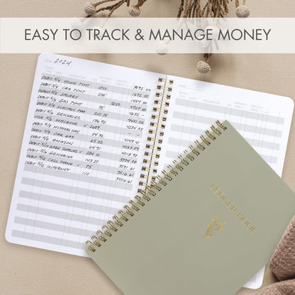 Easy to Use Accounting Ledger Book - The Perfect Expense Tracker Notebook for Your Small Business - Beautiful Personal Finance Checkbook, Income and Expense Log Book