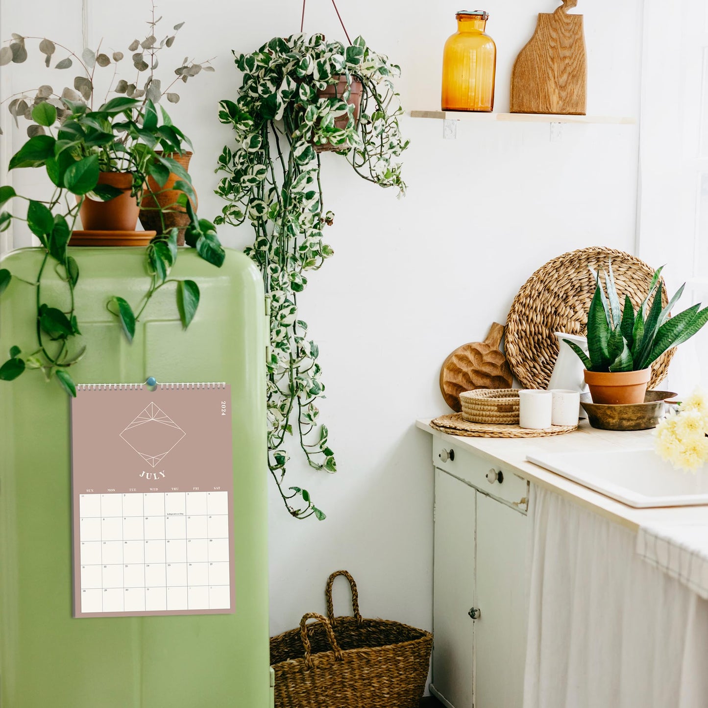 Aesthetic Modern Boho Wall Calendar - Runs from June 2023 Until December 2024 - The Perfect 23-24 Spiral Calendar and Monthly Planner for Easy Organizing