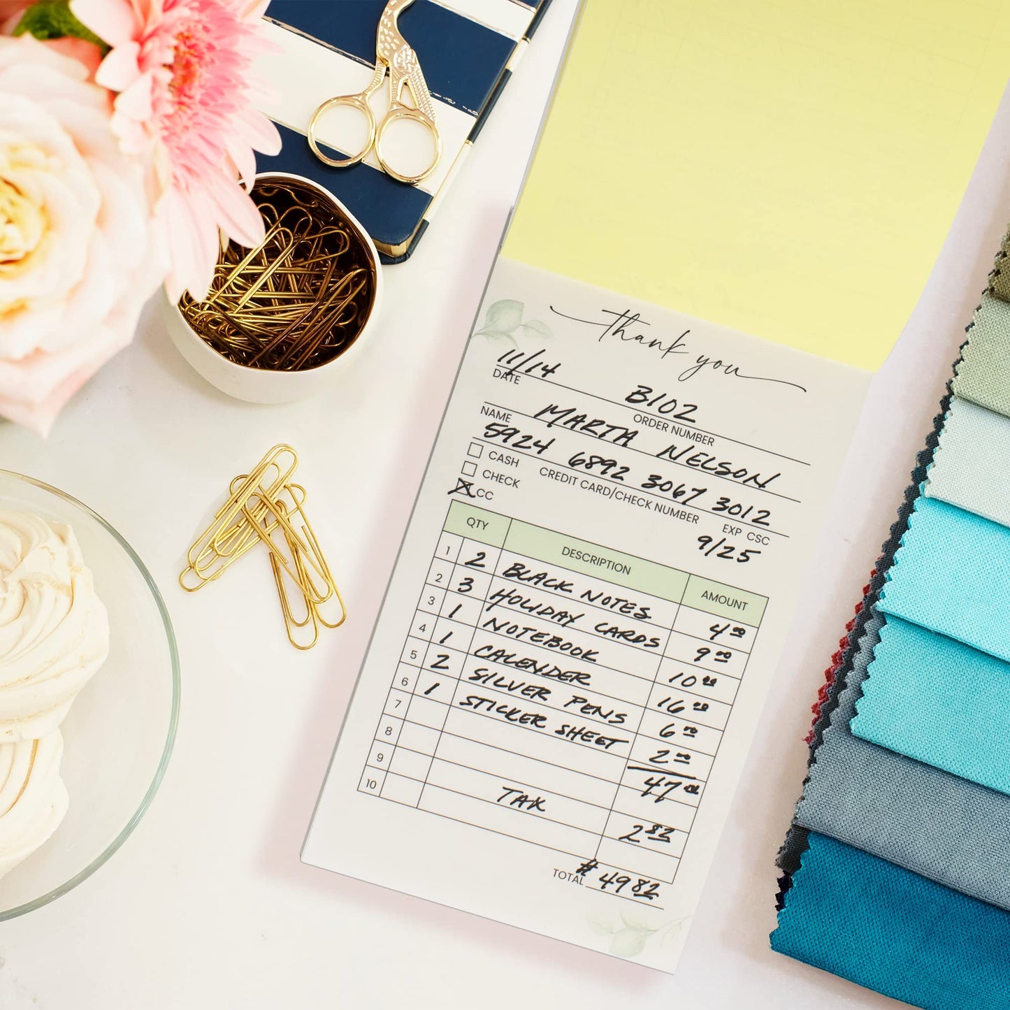 Simplified Thank You Receipt Book for Small Businesses - Aesthetic and Easy to Use Receipt Pad - The Perfect Business Supplies That Helps You and your Happy Clients to Stay Organized