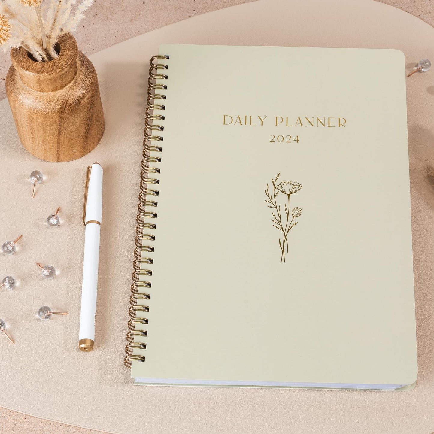 Simplified 2024 Daily Planner - Beautiful 7" x 10" Daily Planner for Women or Men with Weekly & Monthly Spreads for Easy Planning - Perfect Calendar Book To Organize All Tasks and Boost Productivity