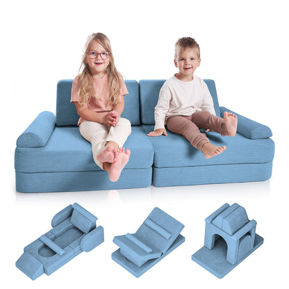 ZICOTO Modular Kids Play Couch for Fun Play Time or Comfy Lounging - The Perfect Toddler Sofa to Boost Creativity and Easily Build Magical Forts and More in Your Playroom/Nursery