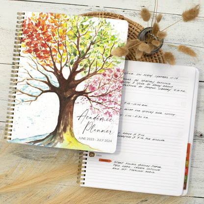 Beautiful 2023-2024 Academic Planner - A 8.5" x 10.5" Daily Planner to Easily Stay Organized - Perfect Calendar Book For Women or Men with Weekly & Monthly Spreads For The 23-24 School Year