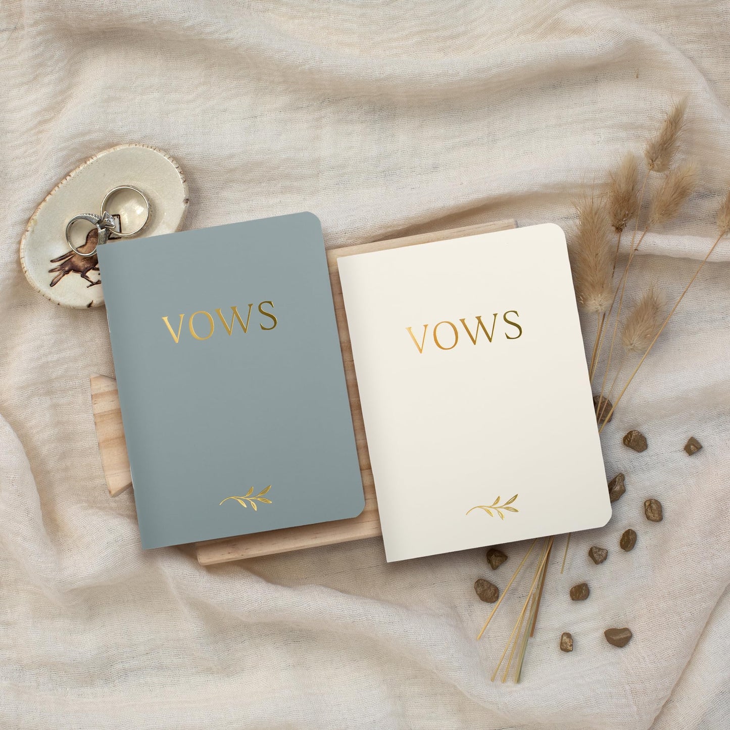 ZICOTO Elegant Vow Books With Gold Foil Lettering For Your Wedding - Perfectly Sized Vow Books With Plenty Of Pages To Write Whatever is on Your Heart - A Beautiful Addition For The Wedding Day