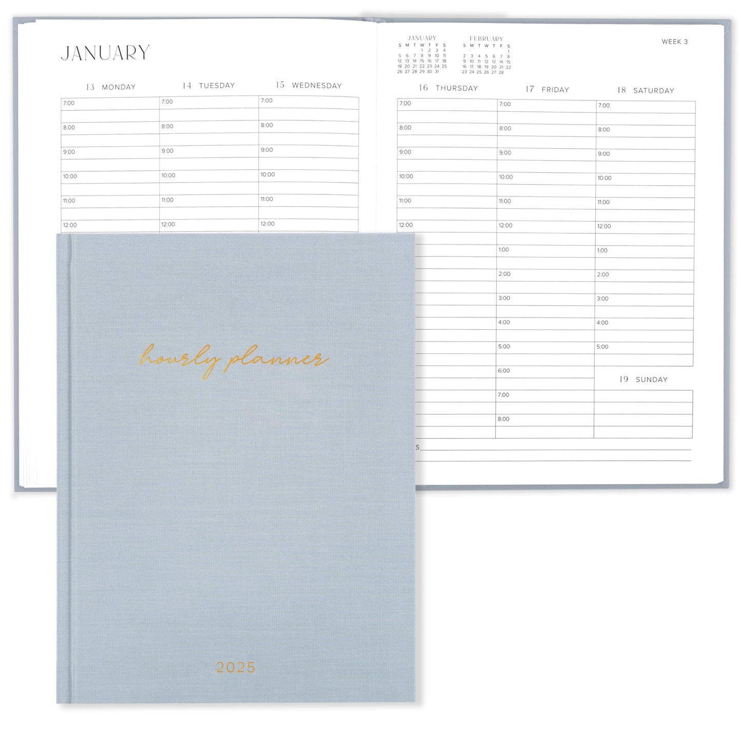 Beautiful 2025 Planner - Linen Appointment Book With Hourly Schedule to Easily Organize Your Work or Home Tasks - The Perfect Office Supplies For Women