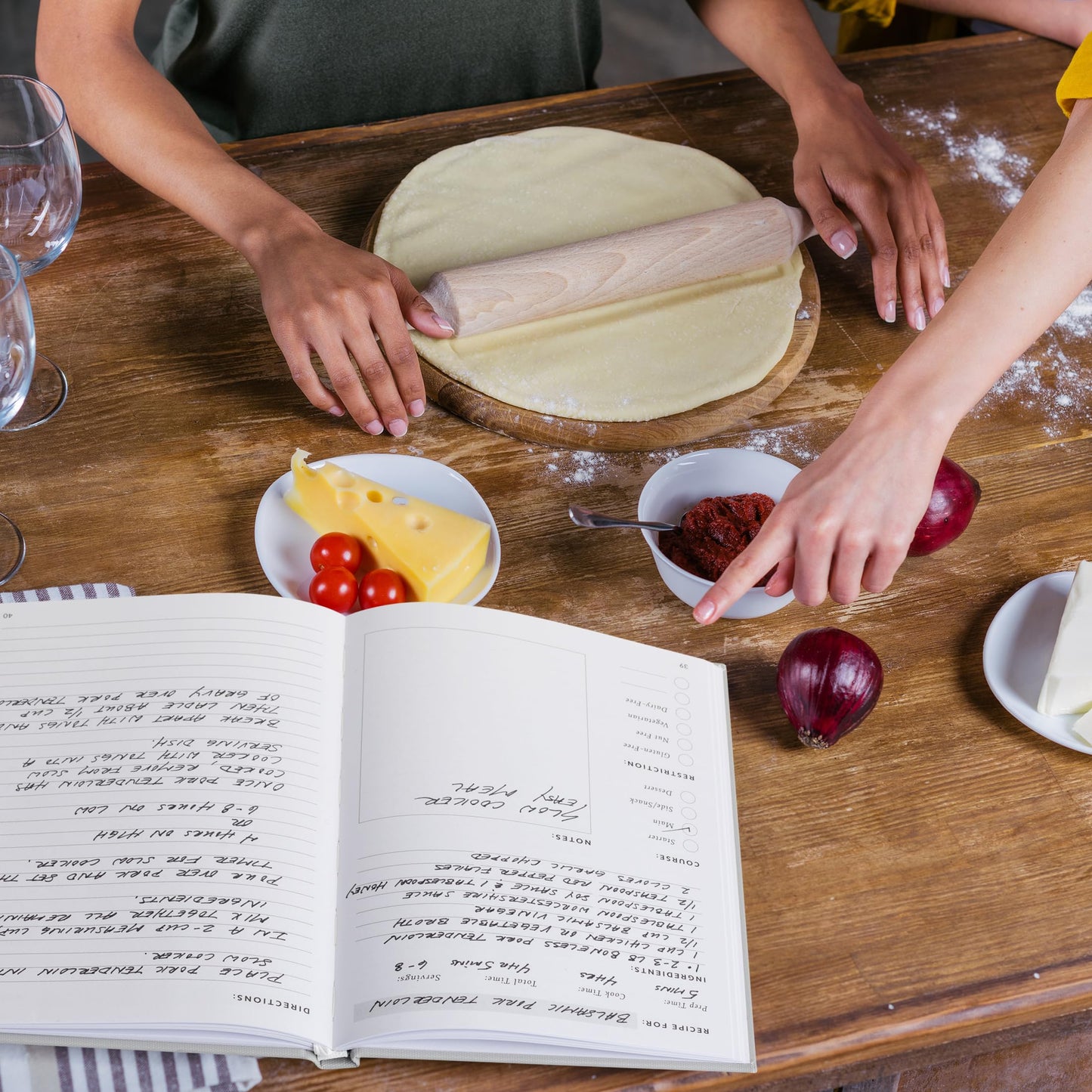 ZICOTO Aesthetic Blank Recipe Book with Waterproof Cover - The Perfect Recipe Notebook To Write In Your Own Recipes - Simplified Blank Cookbook to Organize Your Recipes