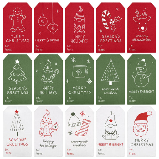 Beautiful Christmas Gift Tags Stickers - 210 Quality Doodle Sticker Labels for Personalizing Your Holiday Presents - Spread Joy and Cheer with These Festive Christmas Name Tags