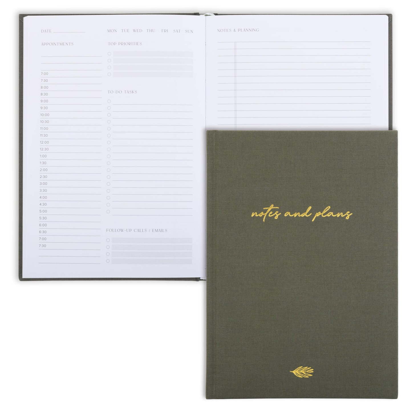 Aesthetic Daily Planner And Notebook With Hourly Schedule - Modern Hardcover To do List Notepad to Easily Organize Your Work Tasks And Appointments - The Perfect Book for School & Office Supplies