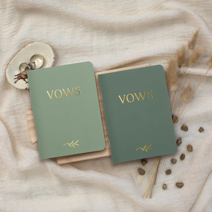 ZICOTO Elegant Vow Books With Gold Foil Lettering For Your Wedding - Perfectly Sized Vow Books With Plenty Of Pages To Write Whatever is on Your Heart - A Beautiful Addition For The Wedding Day