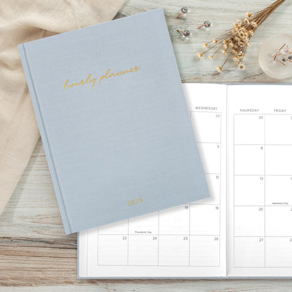 Beautiful 2025 Planner - Linen Appointment Book With Hourly Schedule to Easily Organize Your Work or Home Tasks - The Perfect Office Supplies For Women