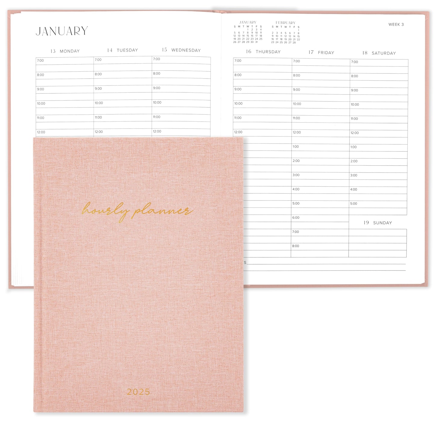 Beautiful 2025 Appointment Book Planner - Sturdy Linen Weekly Calendar with Half Hourly Schedule Easily Keeps Track Of All Your Appointments - The Perfect Day by Day Organizer